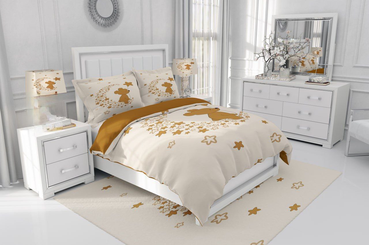 روتختی سه‌بعدی یک‌نفره نوزاد مدل خرس ستاره‌ای